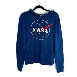 Fifth‎ Sun NASA logo blue knit pullover sweatshirt hoodie women’s size S